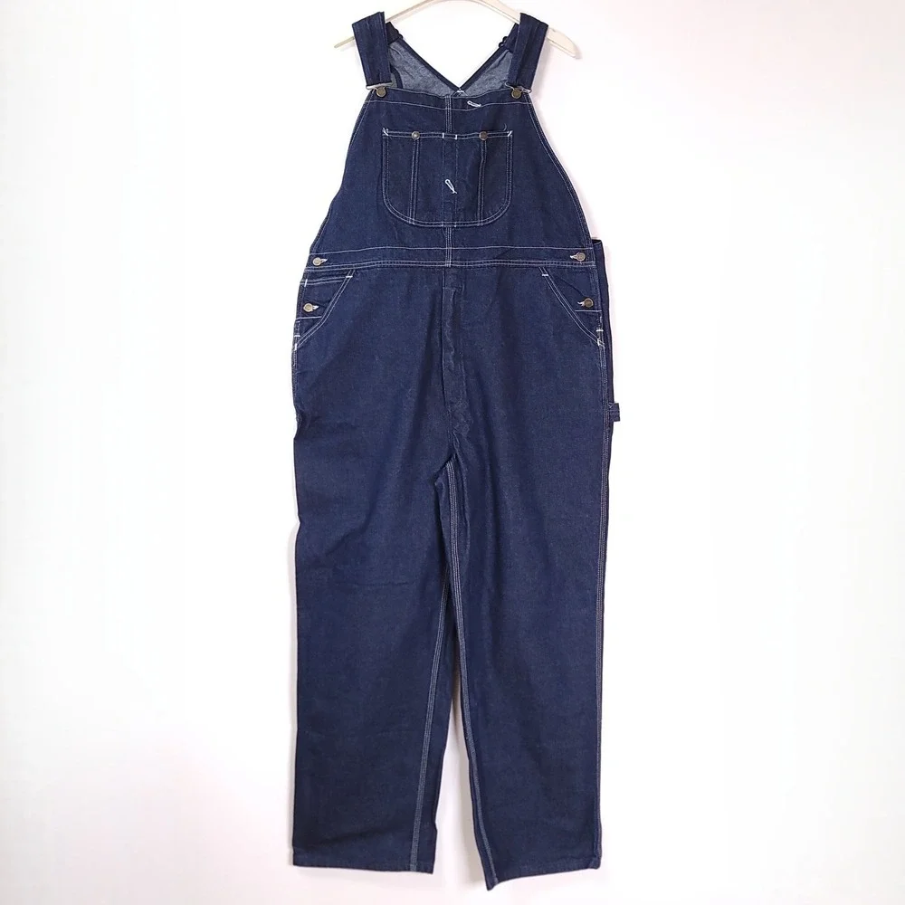 Roebucks Mens Indigo Denim Bib Overalls Dark Wash Workwear 46x32 Style‎ 12304